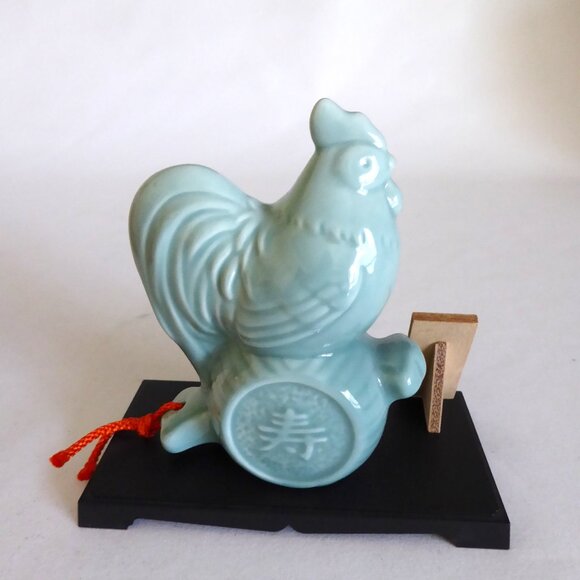 LUCKY ZODIAC ROOSTER JAPANESE YAKUSHI KILN CERAMIC FIGURE DISPLAY (NEW IN BOX) - Picture 5 of 9